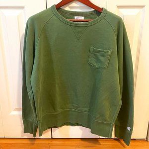 Todd Snyder NY X Champion Size L "Treetop" Crew Neck Pocket Sweatshirt